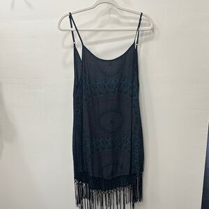 Cleobella Black and Blue Fringe Dress